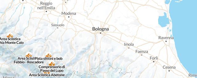 Piste map of the region Bologna