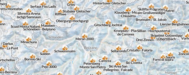 Piste map of the region Bozen