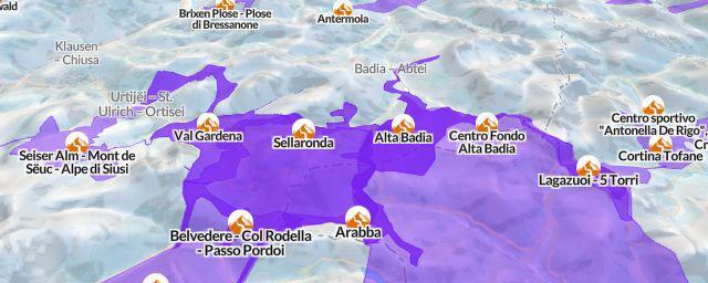 Piste map of the resort Sellaronda