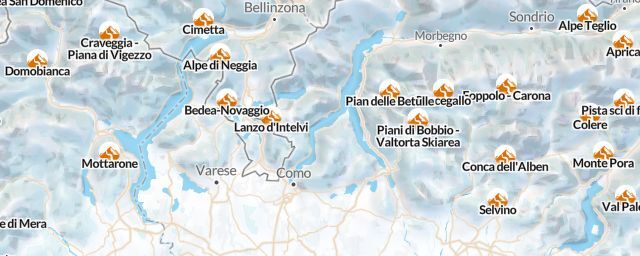 Piste map of the region Como