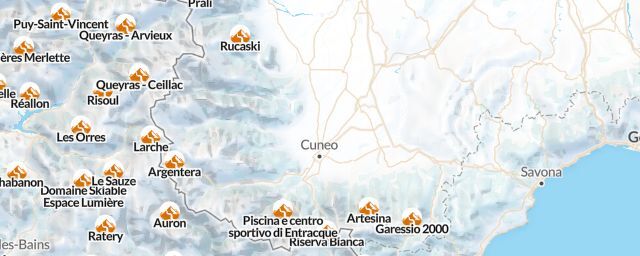Piste map of the region Cuneo