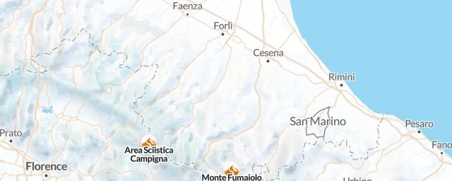 Piste map of the region Forlì-Cesena