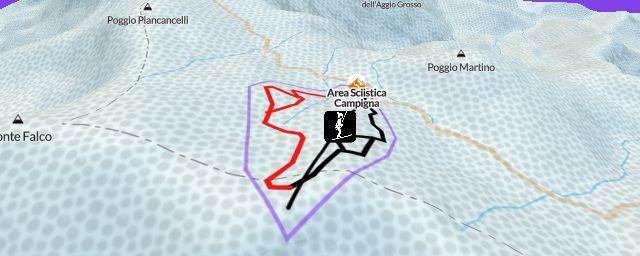 Piste map of the resort Area Sciistica Campigna