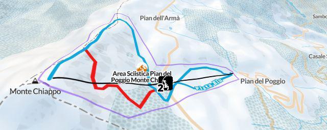 Piste map of the resort Area Sciistica Pian del Poggio Monte Chiappo