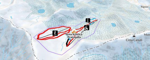 Piste map of the resort Area Sciistica Pratospilla