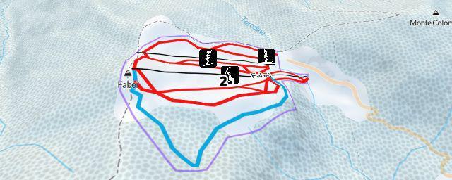 Piste map of the resort Area Scistica Zum Zeri