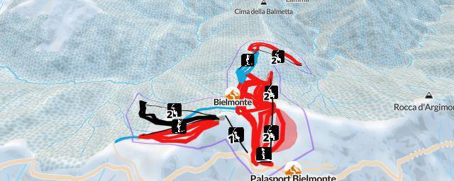 Piste map of the resort Bielmonte