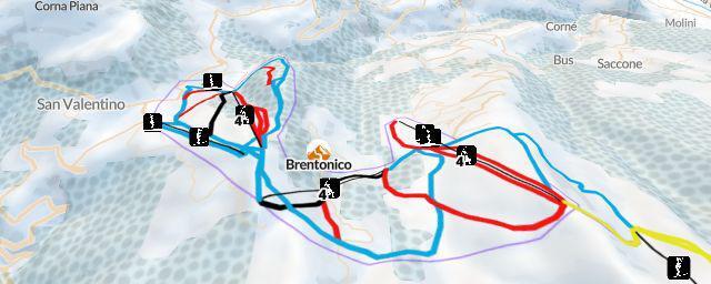 Piste map of the resort Brentonico