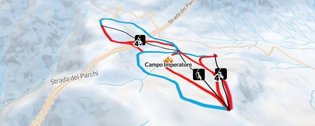 Piste map of the resort Campo Imperatore