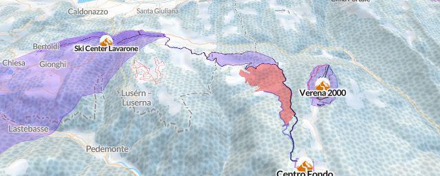 Piste map of the resort Centro Fondo Campolongo