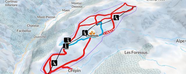 Piste map of the resort Chamois