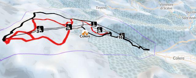 Piste map of the resort Colere