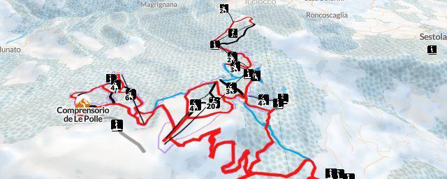 Piste map of the resort Comprensorio di Passo del Lupo