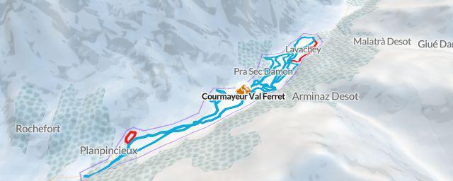 Piste map of the resort Courmayeur Val Ferret