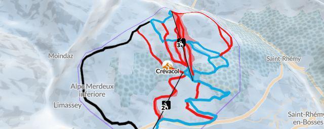Piste map of the resort Crévacol