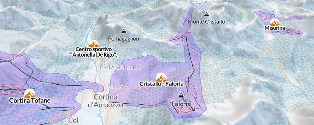 Piste map of the resort Cristallo - Faloria