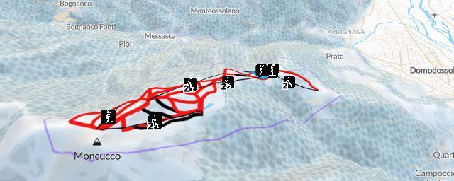 Piste map of the resort Domobianca