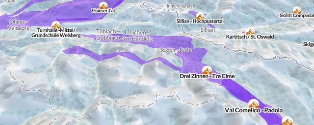 Piste map of the resort Drei Zinnen - Tre Cime