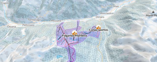 Piste map of the resort Folgarida-Marilleva