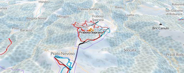 Piste map of the resort Frabosa Soprana