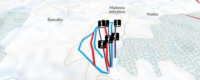 Piste map of the resort Kaberlaba
