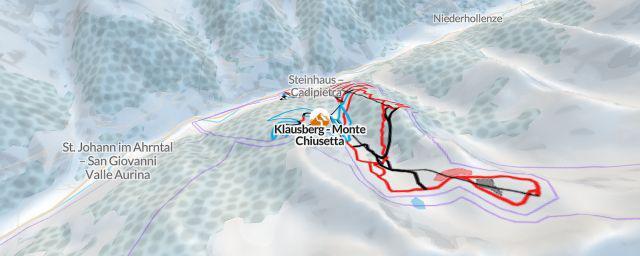 Piste map of the resort Klausberg - Monte Chiusetta