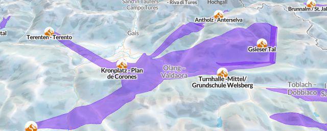 Piste map of the resort Kronplatz - Plan de Corones