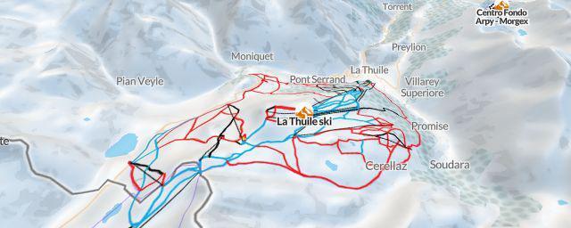 Piste map of the resort La Thuile ski