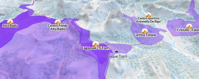 Piste map of the resort Lagazuoi - 5 Torri