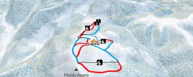 Piste map of the resort Lagorai