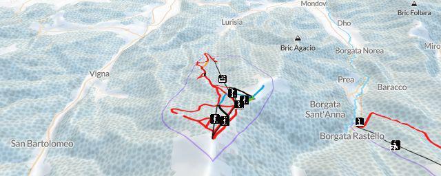 Piste map of the resort Lurisia Monte Pigna
