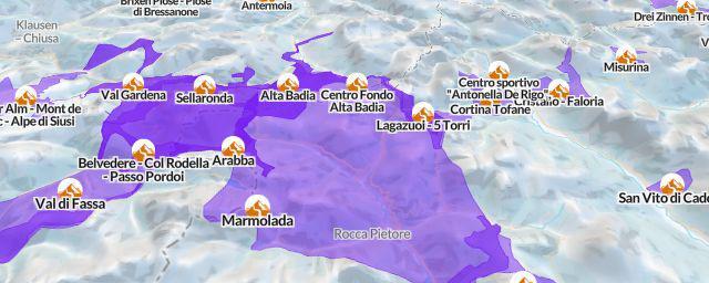 Piste map of the resort Marmolada