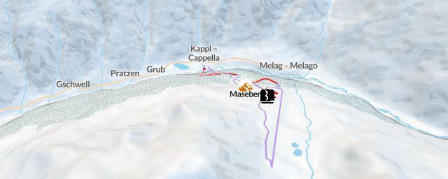 Piste map of the resort Maseben