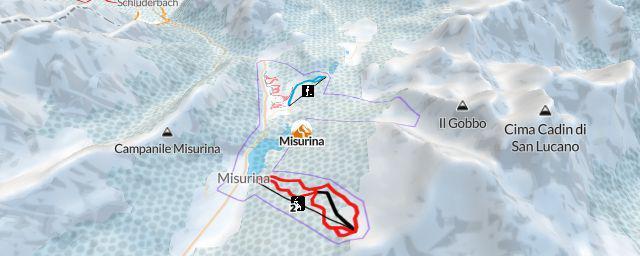 Piste map of the resort Misurina