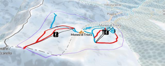 Piste map of the resort Monesi di Triora