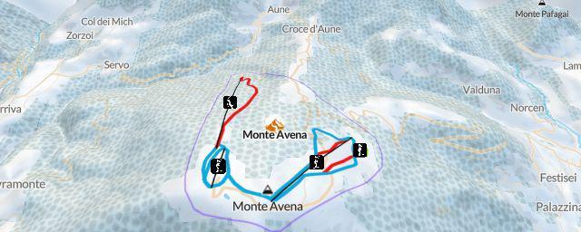 Piste map of the resort Monte Avena