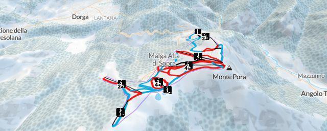 Piste map of the resort Monte Pora