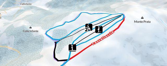 Piste map of the resort Monte Prata