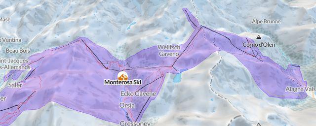 Piste map of the resort Monterosa Ski