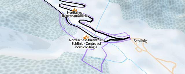 Piste map of the resort Nordisches Skizentrum Schlinig - Centro sci nordico Slingia