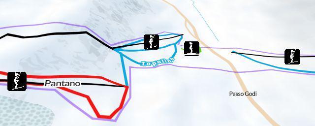 Piste map of the resort Passo Godi di Scanno