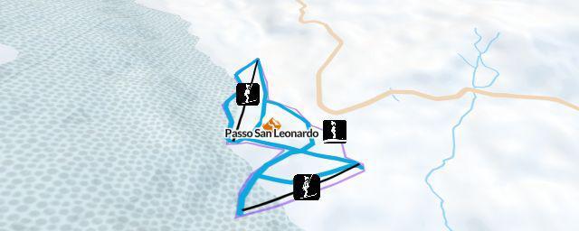 Piste map of the resort Passo San Leonardo