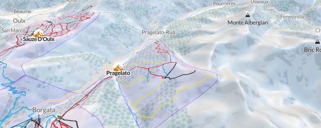 Piste map of the resort Pragelato