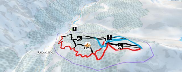 Piste map of the resort Prali