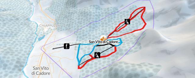 Piste map of the resort San Vito di Cadore