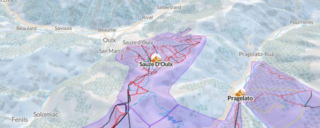 Piste map of the resort Sauze D'Oulx