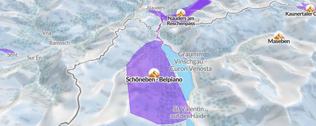 Piste map of the resort Schöneben - Belpiano