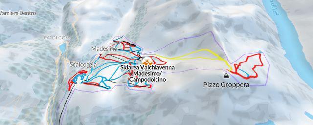 Piste map of the resort Skiarea Valchiavenna Madesimo/Campodolcino