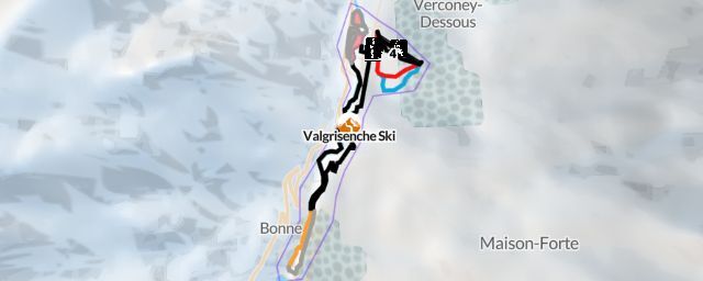 Piste map of the resort Valgrisenche Ski
