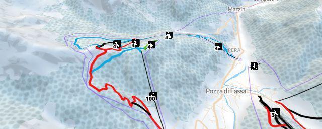 Piste map of the resort Vigo di Fassa - Ciampedie